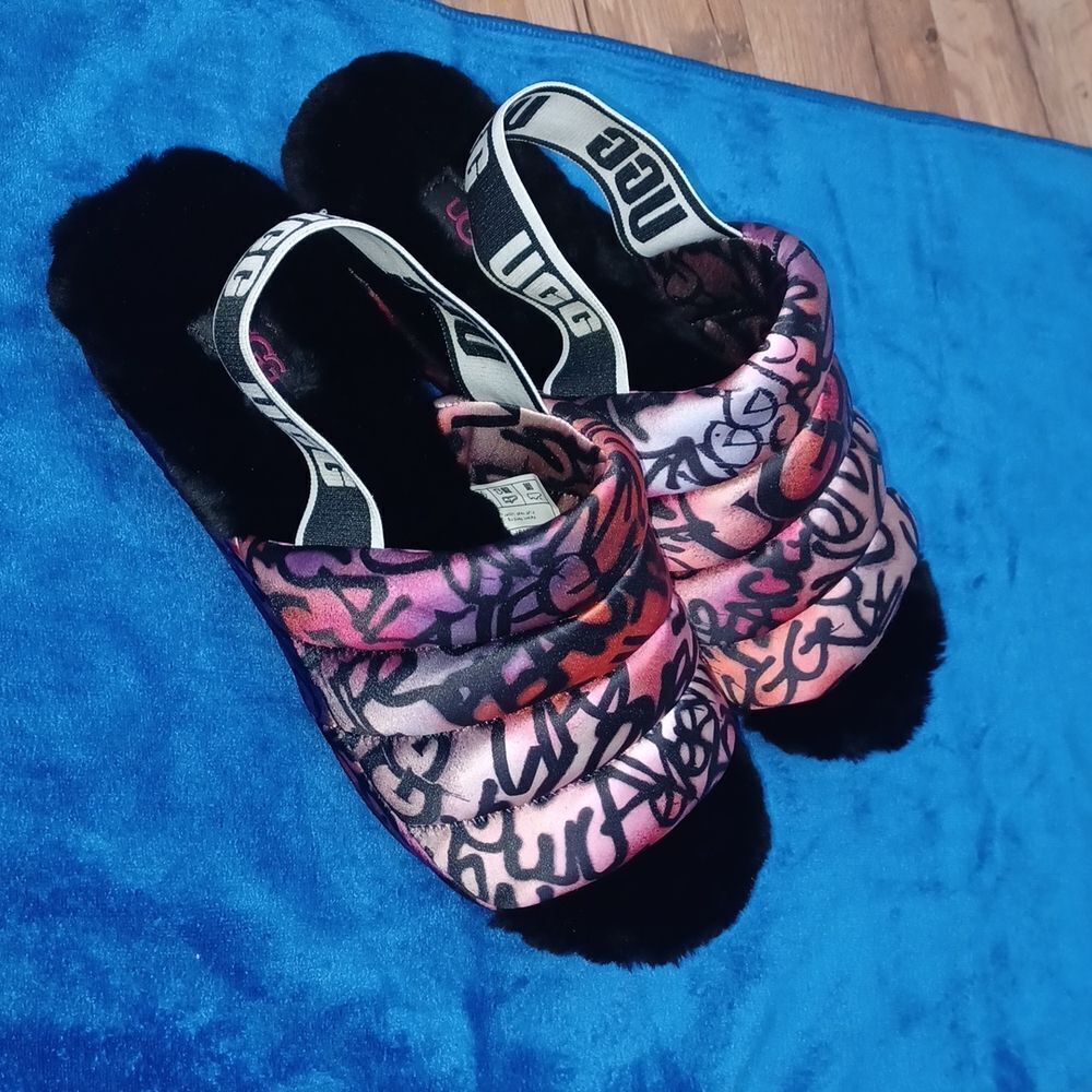 UGG Puff Yeah Graffiti Slippers